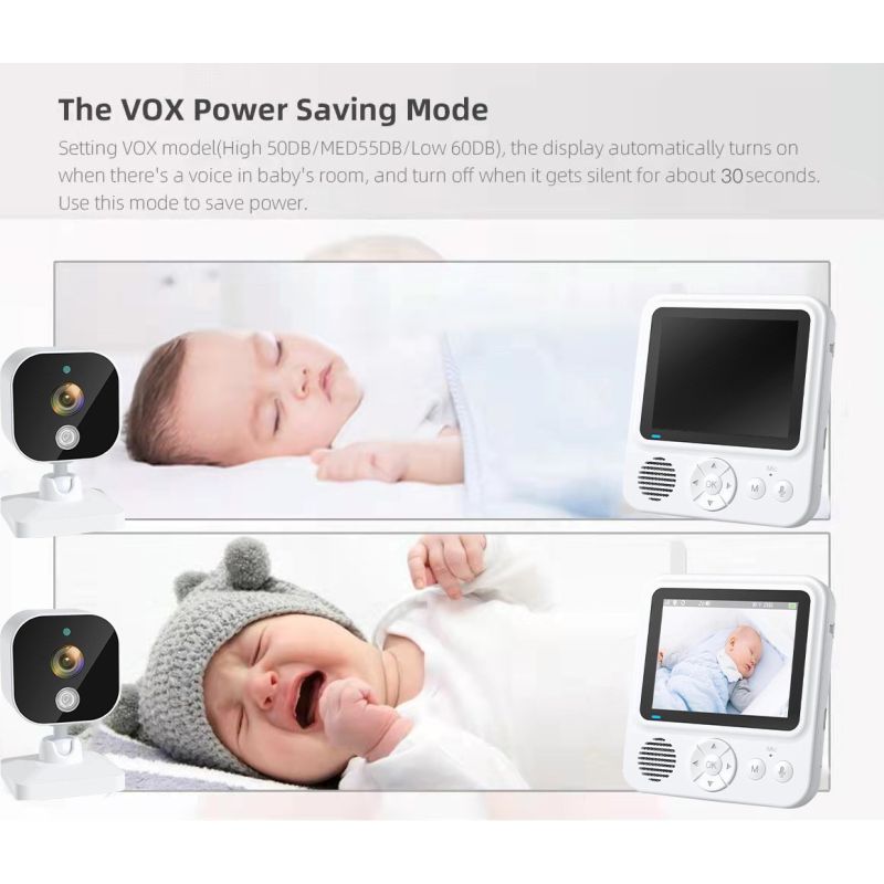 AMB900 Video-Babyphone mit 2,8 Zoll LCD-Display und 720P Auflösung Babykamera für moderne Eltern