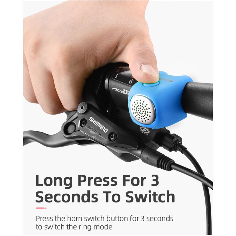 ROCKBROS Elektrische Fahrradklingel 110 dB Kristallklarer Warnton Regenfest MTB Fahrradzubehör Sicherheit Radfahren