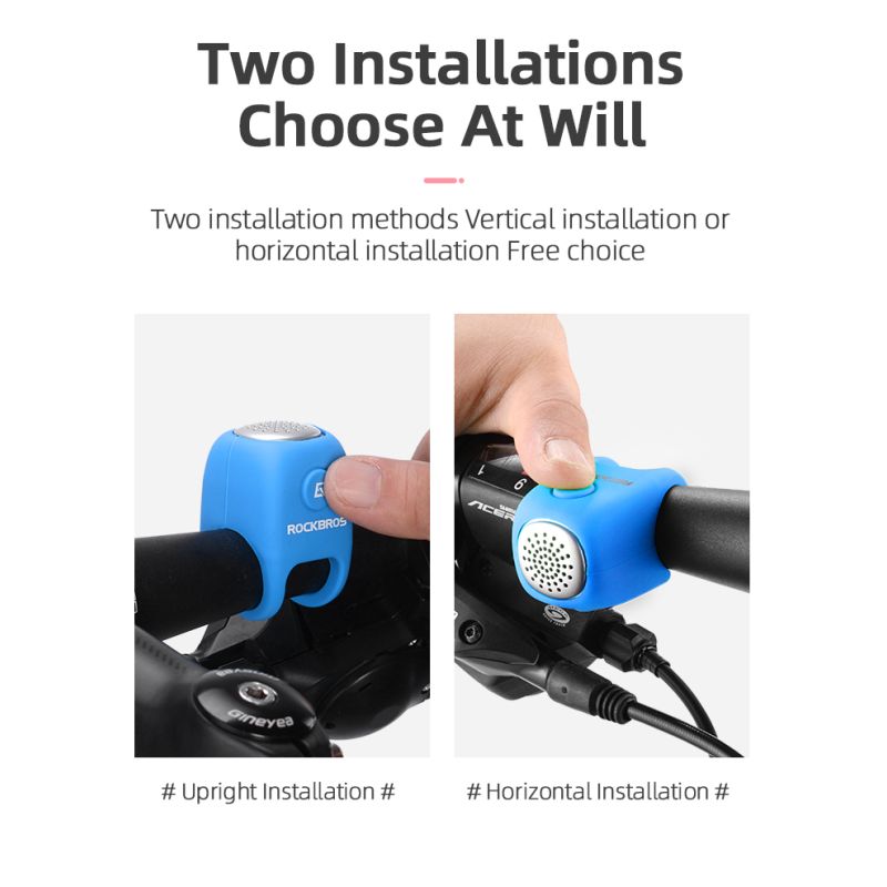 ROCKBROS Elektrische Fahrradklingel 110 dB Kristallklarer Warnton Regenfest MTB Fahrradzubehör Sicherheit Radfahren