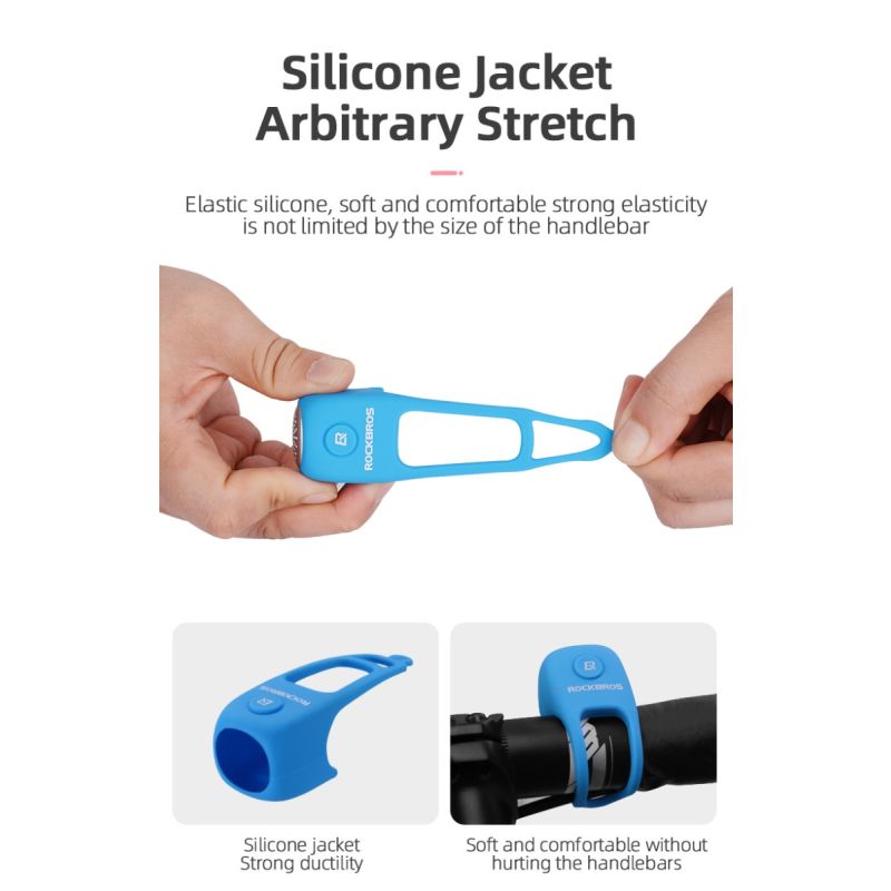 ROCKBROS Elektrische Fahrradklingel 110 dB Kristallklarer Warnton Regenfest MTB Fahrradzubehör Sicherheit Radfahren