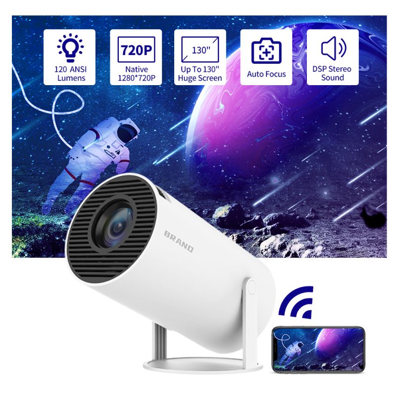 HY300 Android Projektor Tragbarer WiFi Smart Projektor 720P Full HD Heimkino Büro Vielseitiger Mini Projektor