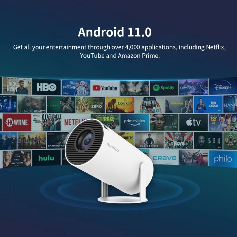 HY300 Android Projektor Tragbarer WiFi Smart Projektor 720P Full HD Heimkino Büro Vielseitiger Mini Projektor