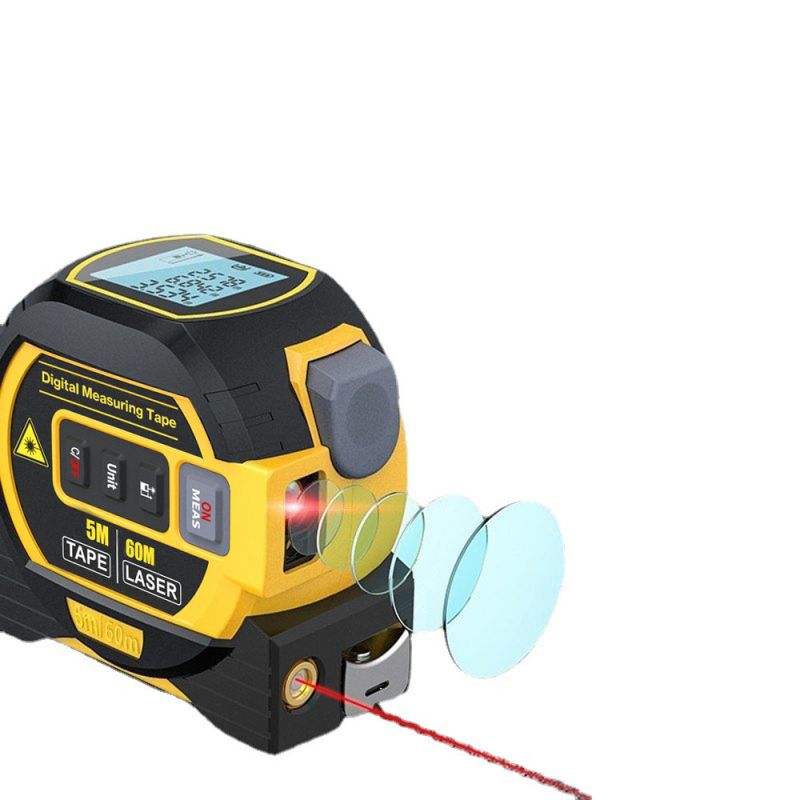 Multifunktionales 3-in-1 Laser-Entfernungsmesser mit 5 m Maßband LCD-Display Hintergrundbeleuchtung langlebig