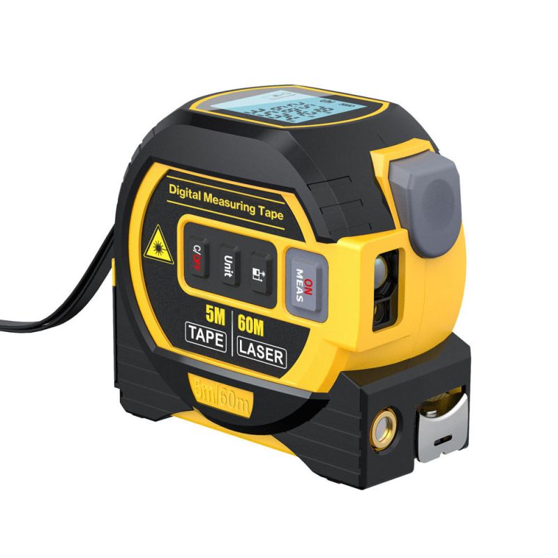 Multifunktionales 3-in-1 Laser-Entfernungsmesser mit 5 m Maßband LCD-Display Hintergrundbeleuchtung langlebig