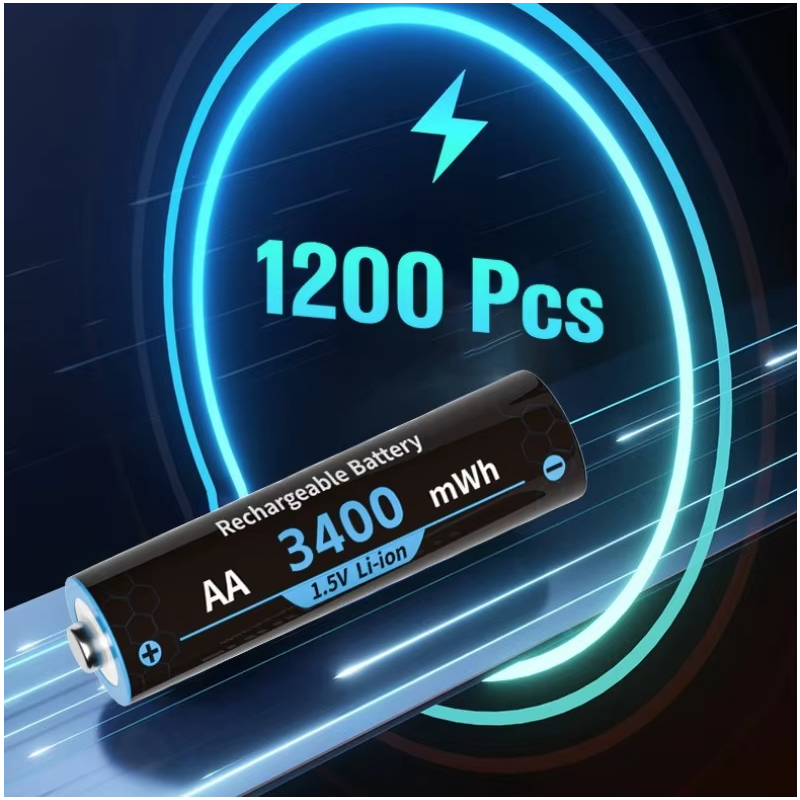 Wiederaufladbare AA Batterien Lithium mit Ladegerät, 8er Pack 1.5V 3000mWh für Xbox & Kameras, Langlebig