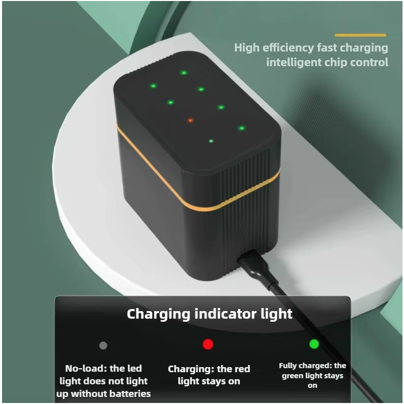 Wiederaufladbare AA Batterien Lithium mit Ladegerät, 8er Pack 1.5V 3000mWh für Xbox & Kameras, Langlebig