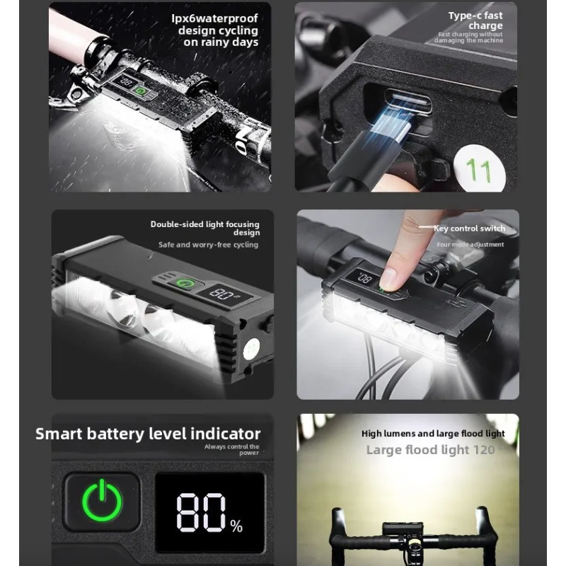 ACRUNU LED Fahrradlicht USB wiederaufladbar, 4000 Lumen, 4 Modi Frontlicht für Ihre Sicherheit