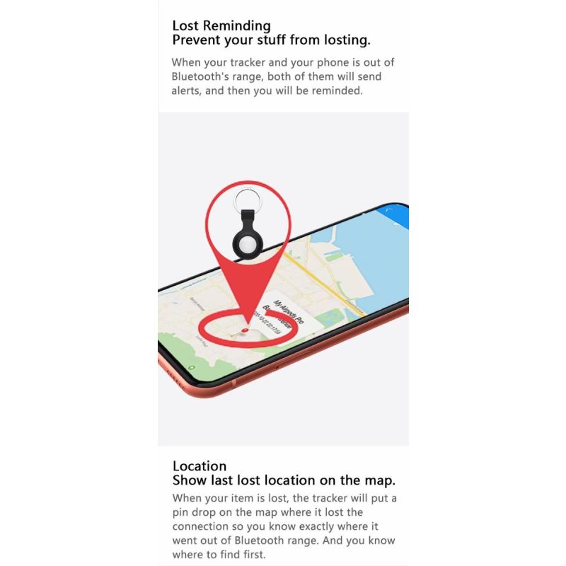 Mini GPS Tracker Bluetooth 4.0 Smart Locator Kompaktes Design Haustier Tracker mit iSearching App und One Touch Find