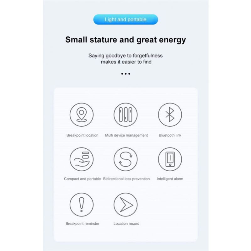 Mini GPS Tracker Bluetooth 4.0 Smart Locator Kompaktes Design Haustier Tracker mit iSearching App und One Touch Find