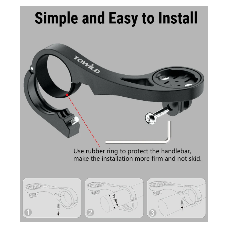 TOWILD AS90 Fahrradlenkerhalterung: Computer & Licht Halterung für Rennrad/MTB. Werkzeuglose Montage!