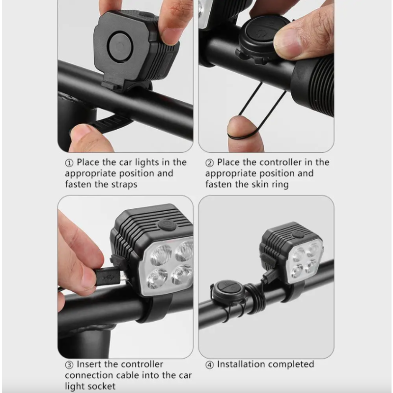 Fahrradlicht Hupe 2-in-1 MTB, USB wiederaufladbar Vorderlicht LED Fahrradzubehör Mountainbike Licht laute Fahrradklingel