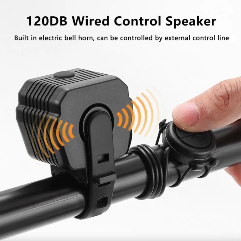 Fahrradlicht Hupe 2-in-1 MTB, USB wiederaufladbar Vorderlicht LED Fahrradzubehör Mountainbike Licht laute Fahrradklingel