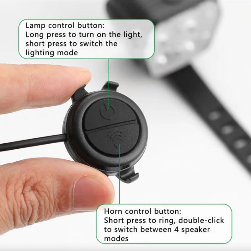 Fahrradlicht Hupe 2-in-1 MTB, USB wiederaufladbar Vorderlicht LED Fahrradzubehör Mountainbike Licht laute Fahrradklingel