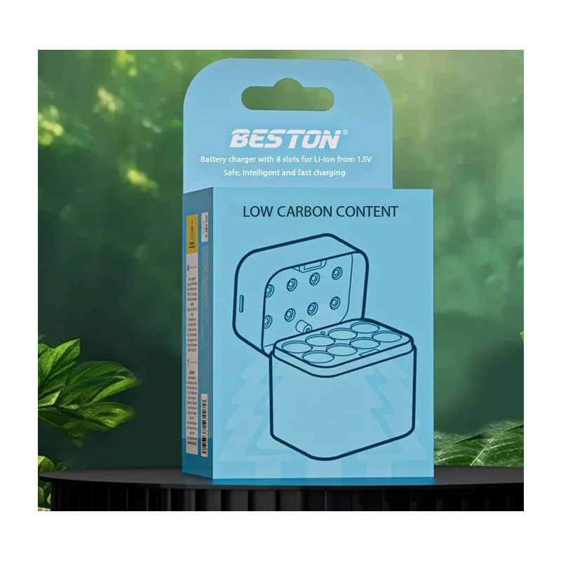 Beston Smart Ladegerät-Set | 8x AA 1.5V Lithium Akkus | Schnellladung mit Überladeschutz