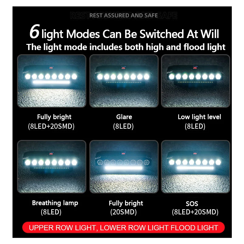 USB wiederaufladbare Fahrradlicht mit 120dB Fahrradhupe wasserdichte Frontleuchte und Sicherheitszubehör für Radfahrer