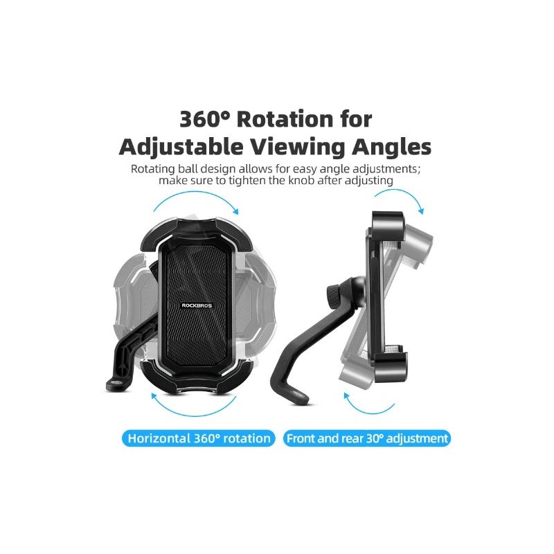 ROCKBROS Fahrradtelefonhalterung 4,7-6,8 Zoll stoßfest 360° drehbar universelle Kompatibilität für E-Bike und Motorrad