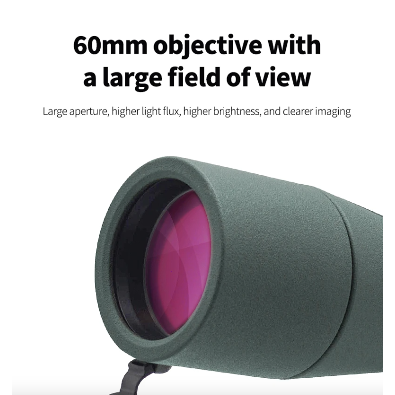 25-75x60 Zoom Spektiv ED Monokular | Leistungsstarkes Teleskop Bak4 Prisma für Outdoor, Vogelbeobachtung