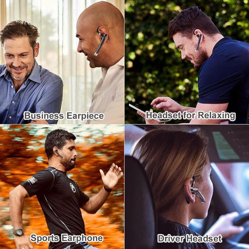 Kabelloses Headset mit Mikrofon für Business & Sport | Bluetooth 5.3 Kopfhörer mit ENC & CVC8.0 | Freisprech & Hi-Fi