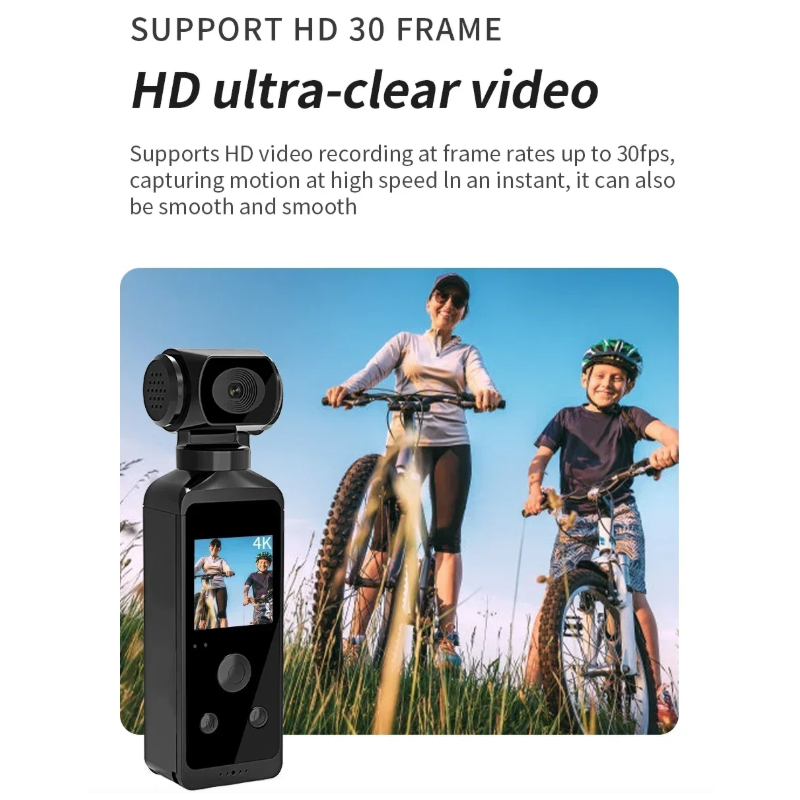4K Mini Action Kamera - 270° drehbare Vlog, Wi-Fi Outdoor Sport Kamera. Wasserdicht & tragbar! GoPro Alternative.