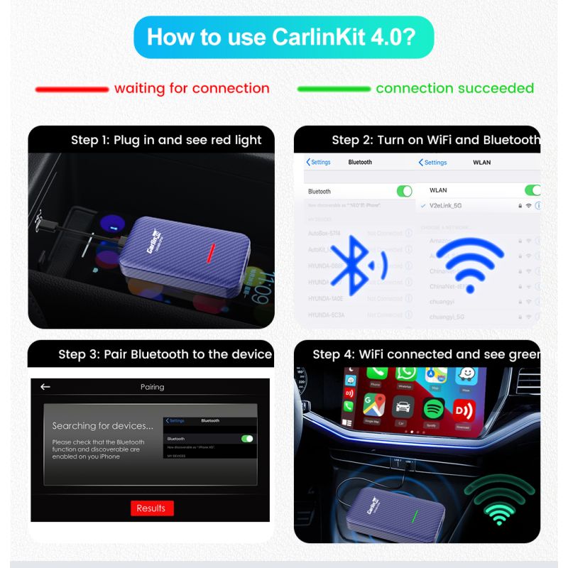 CarlinKit 4.0 Wireless CarPlay Box Plug and Play In-Car-Technologie für Audi CarPlay Intuitive Bedienung