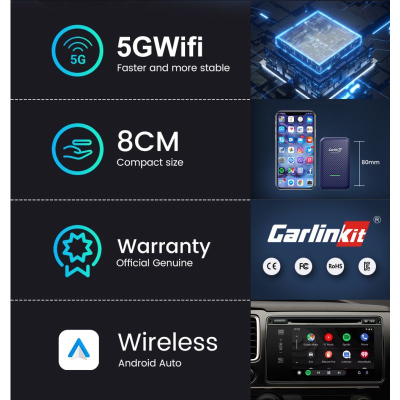 CarlinKit 4.0 Wireless CarPlay Box Plug and Play In-Car-Technologie für Audi CarPlay Intuitive Bedienung