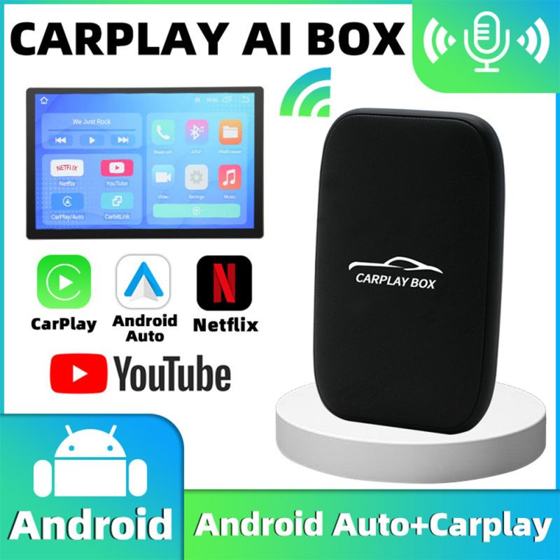 Carplay Box Wireless Android Auto Adapter Multimedia Video Box für YouTube Netflix Unterhaltung im Auto