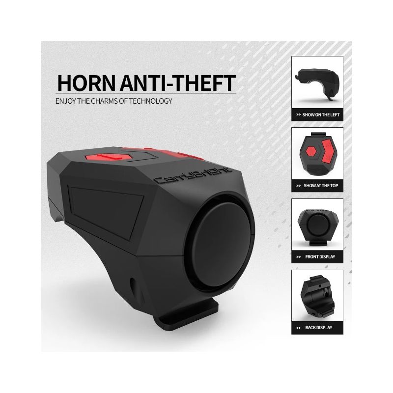 CarryBright CBH3 USB aufladbare 120dB Fahrradhupe mit Anti-Diebstahl-Alarm ideal für urbane Mobilität & Mountainbiking