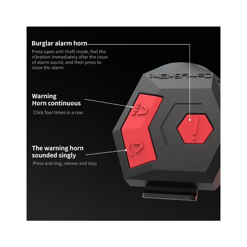 CarryBright CBH3 USB aufladbare 120dB Fahrradhupe mit Anti-Diebstahl-Alarm ideal für urbane Mobilität & Mountainbiking