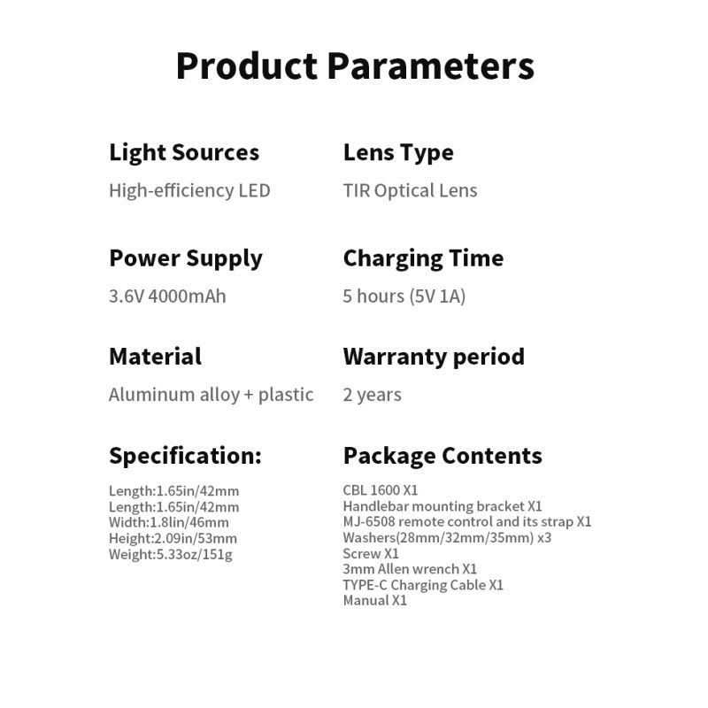 Magicshine CBL1600 Fahrradlicht 1600 Lumen innovatives Design für sichere Nachtfahrten Fernbedienung Zubehör