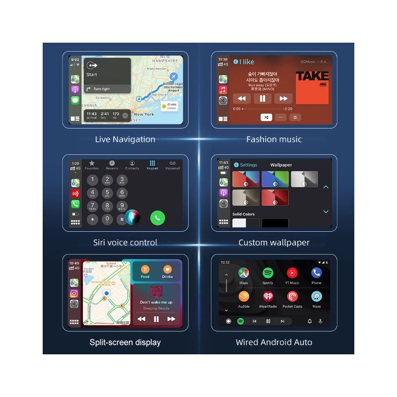 CarlinKit USB CarPlay Dongle für Android Autoradios mit 5G-Prozessor einfachen Installation und Smartphone-Integration