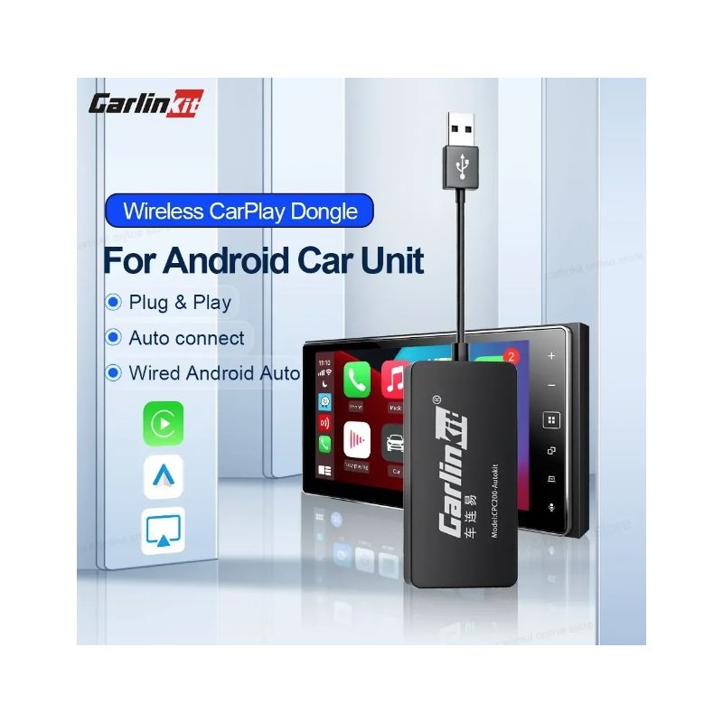 CarlinKit USB CarPlay Dongle für Android Autoradios mit 5G-Prozessor einfachen Installation und Smartphone-Integration