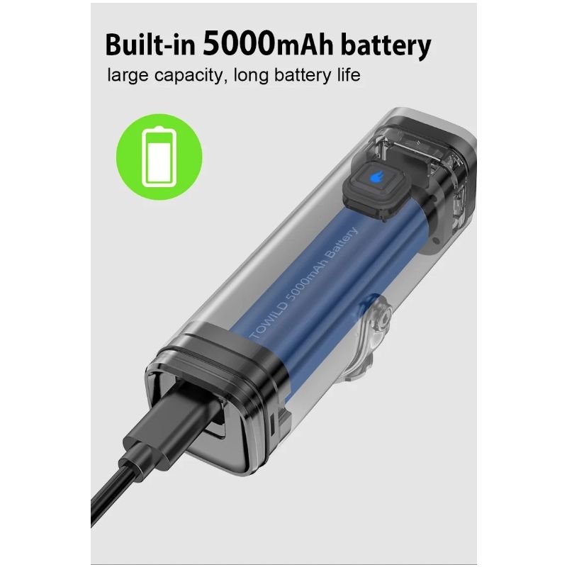 TOWILD CL1600 1600LM LED Fahrradleuchte USB wiederaufladbar mit 21700 Batterie für Nachtfahrten und Abenteuer