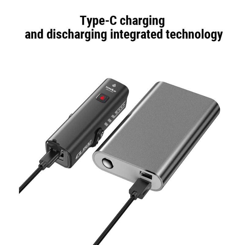 TOWILD CL1600 1600LM LED Fahrradleuchte USB wiederaufladbar mit 21700 Batterie für Nachtfahrten und Abenteuer