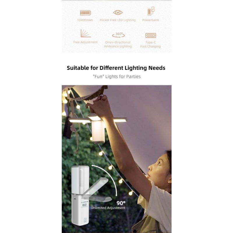 Klarus CL2 750 Lumen Freefolding Campinglicht augenschonende vielseitige Lampe mit 7 Lichtmodi und einstellbarem Winkel