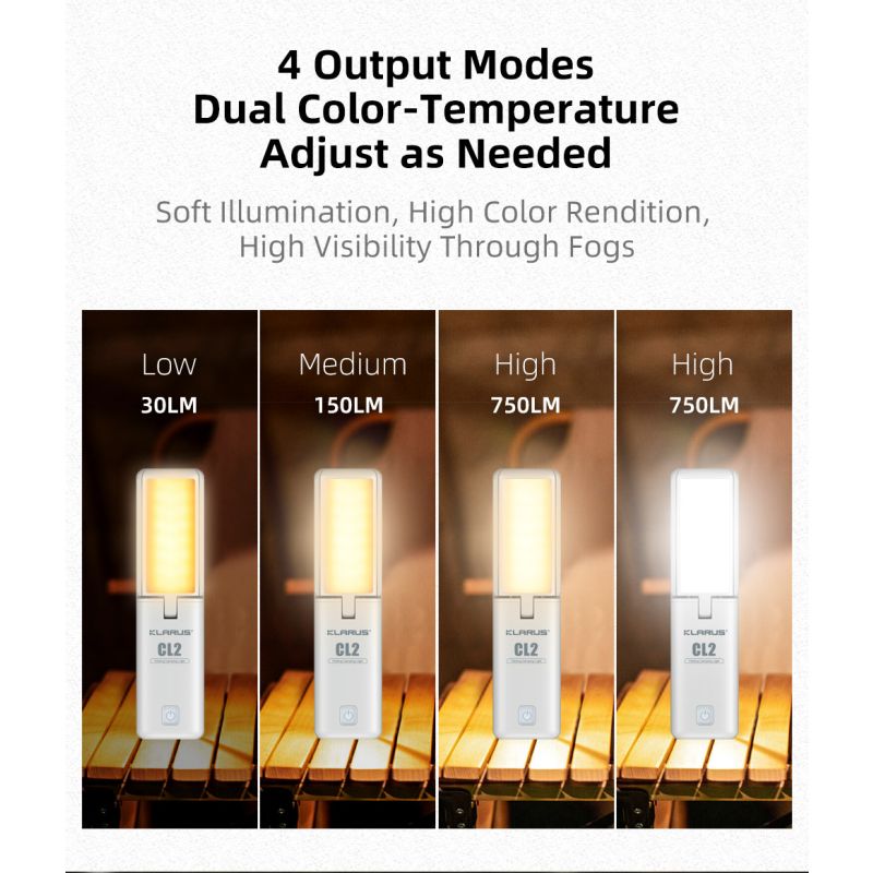 Klarus CL2 750 Lumen Freefolding Campinglicht augenschonende vielseitige Lampe mit 7 Lichtmodi und einstellbarem Winkel