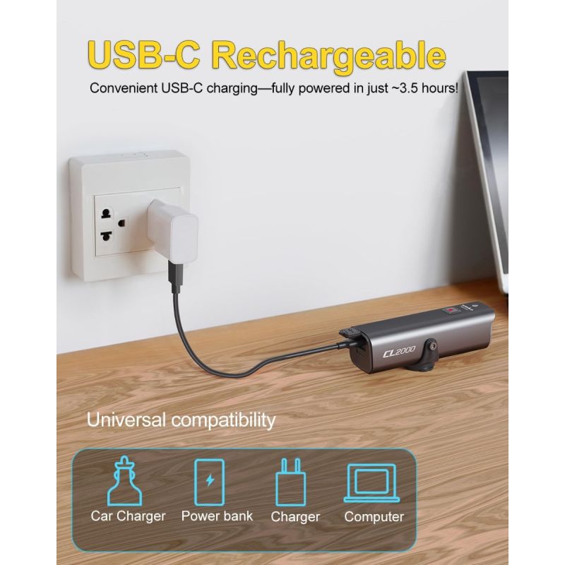 TOWILD CL2000 Fahrradlicht 2000 Lumen Superhell & Wasserdicht für sichere Nachtfahrt, MTB, Rennrad, Pendler