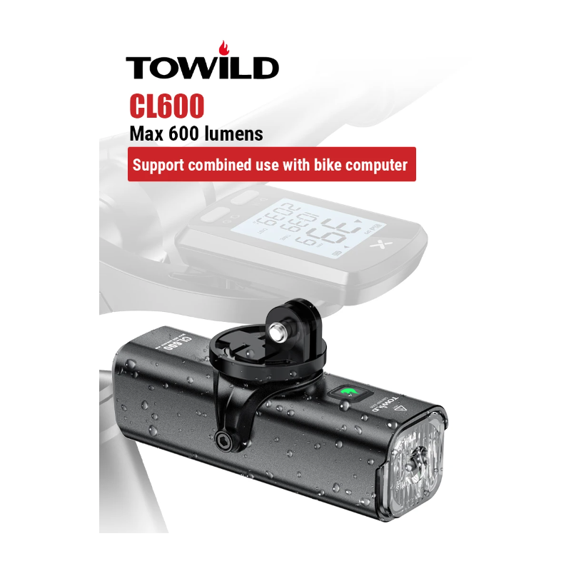 TOWILD CL600 Fahrradlicht Frontlampe LED USB wiederaufladbar 2000mAh wasserdichtes Design hohe Lumen