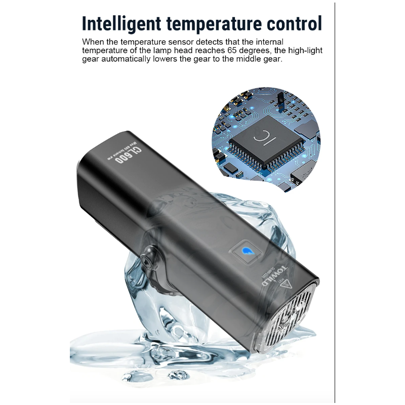 TOWILD CL600 Fahrradlicht Frontlampe LED USB wiederaufladbar 2000mAh wasserdichtes Design hohe Lumen