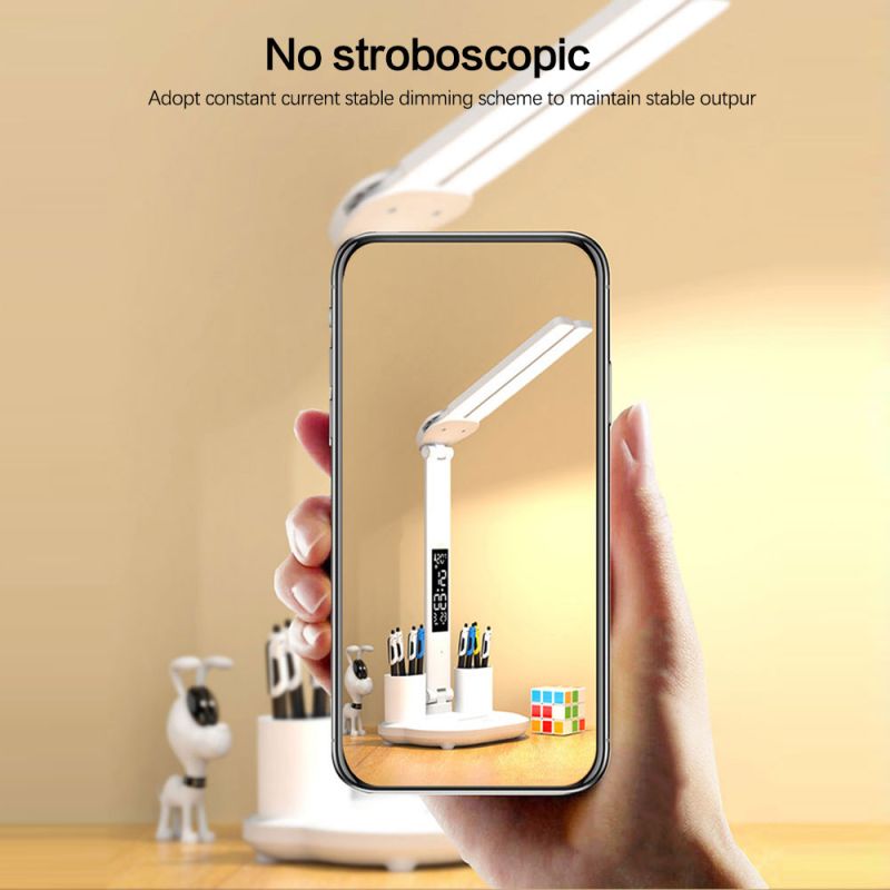 LED-Schreibtischlampe mit USB-Touch-Nachtlicht Stifthalter Multifunktions-Tischlampe für Augenschutz und mehr