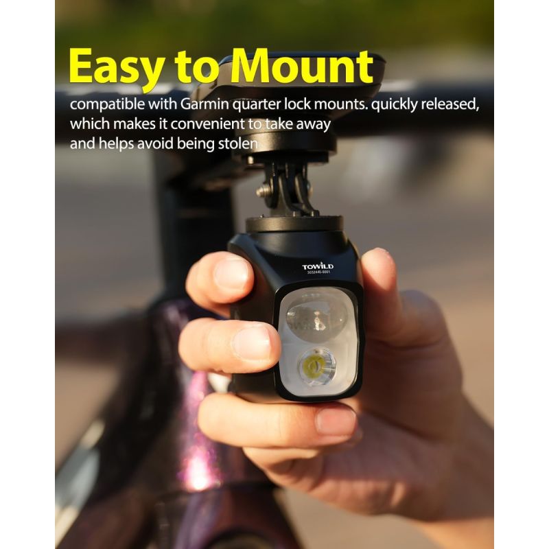 Dein TOWILD DLite 1700 Fahrradlicht: 1700 Lumen, USB aufladbar & wasserdicht Frontlicht zum Radfahren
