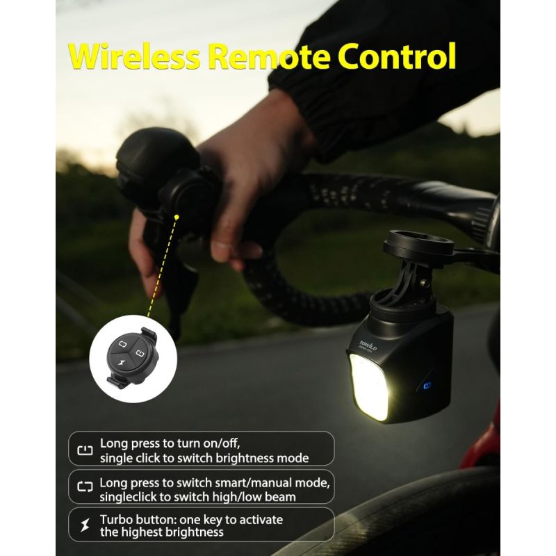 Dein TOWILD DLite 1700 Fahrradlicht: 1700 Lumen, USB aufladbar & wasserdicht Frontlicht zum Radfahren