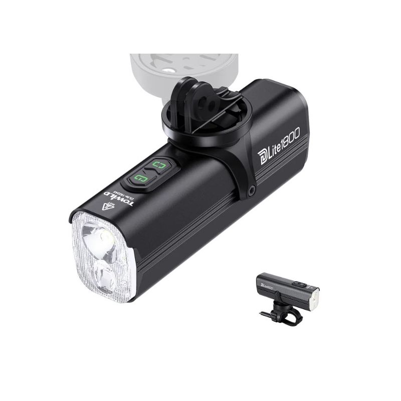 TOWILD DLite 1800 USB wiederaufladbare Frontlampe LED 2100 Lumen Fahrradsicherheit mit 5000mAh Akku