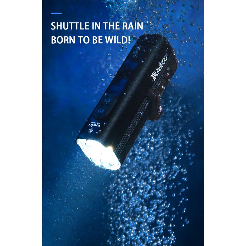 TOWILD DLite 1800 USB wiederaufladbare Frontlampe LED 2100 Lumen Fahrradsicherheit mit 5000mAh Akku