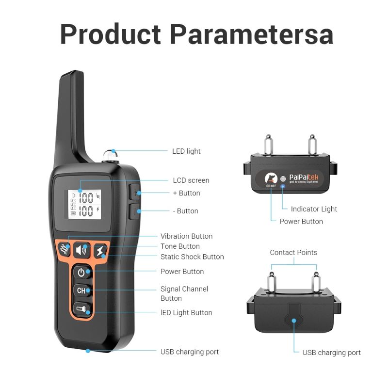 1000m Elektrische Hund Ausbildung Kragen Vielseitiges Haustier Ausbildung Werkzeug mit Sicherheits Keylock Funktion
