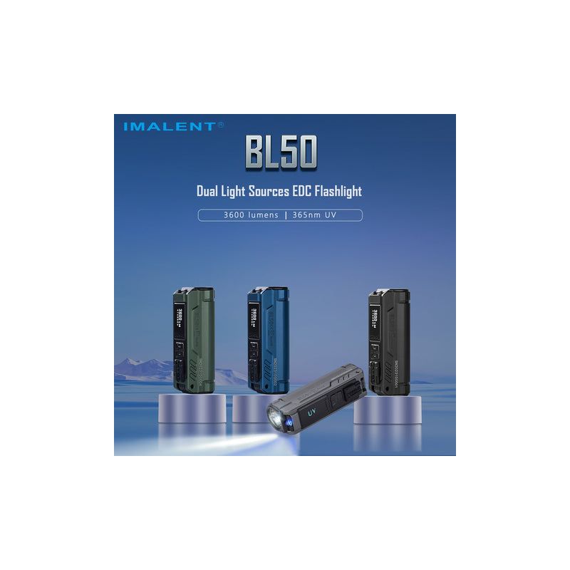 IMALENT BL50 LED Taschenlampe 3600 Lumen Typ-C wiederaufladbar OLED Display für Outdoor-Abenteuer und mehr