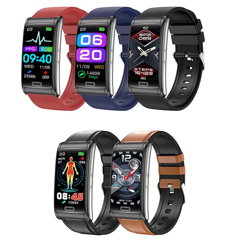 E600 EKG Smart Watch Herren Nicht-invasiver Blutzucker Herzfrequenz Blutdruckmessgerät Sport Schritte Smartwatch Damen