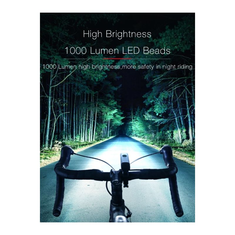 Erleben Sie revolutionäre EOS530 Fahrradlicht 1000 Lumen USB wiederaufladbar IPX4 wasserdichte Fahrradscheinwerfer
