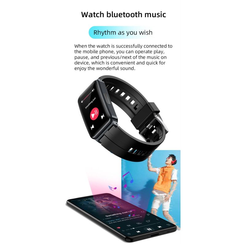 EP01 Smartwatch Blutzucker EKG PPG HRV: Herzfrequenz, Temperatur, Fitness-Tracker, wasserdicht für Gesundheit