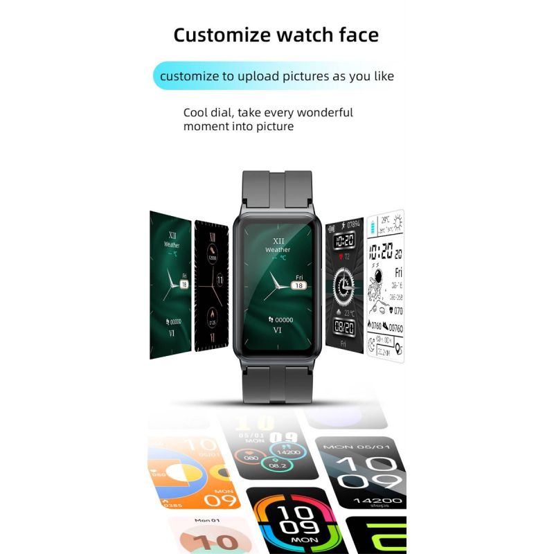 EP01 Smartwatch Blutzucker EKG PPG HRV: Herzfrequenz, Temperatur, Fitness-Tracker, wasserdicht für Gesundheit