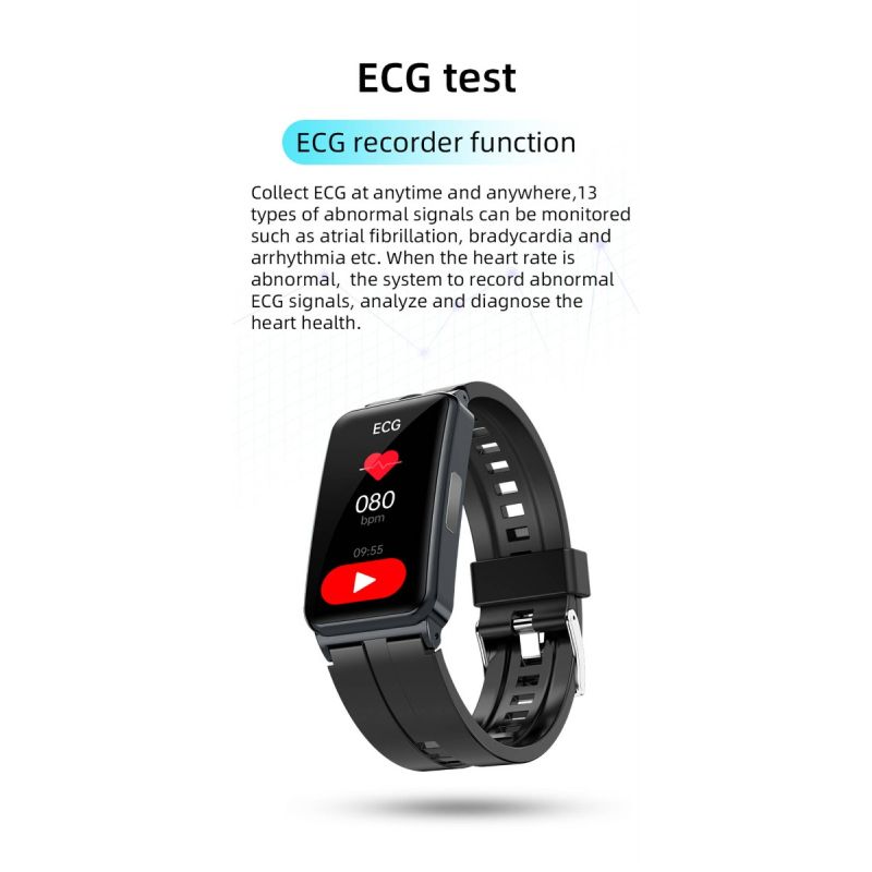 EP01 Smartwatch Blutzucker EKG PPG HRV: Herzfrequenz, Temperatur, Fitness-Tracker, wasserdicht für Gesundheit